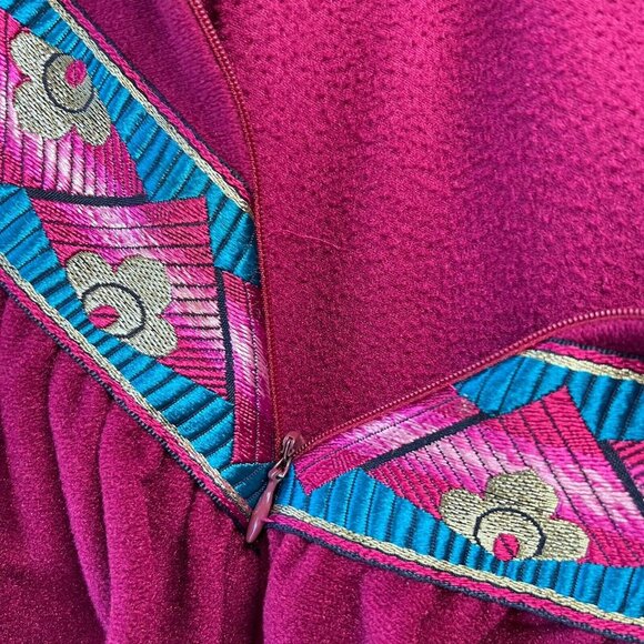 Vtg Vanity Fair Purple Velour Fleece Zip Robe Housecoat Pockets Embroidery Med - Picture 6 of 13